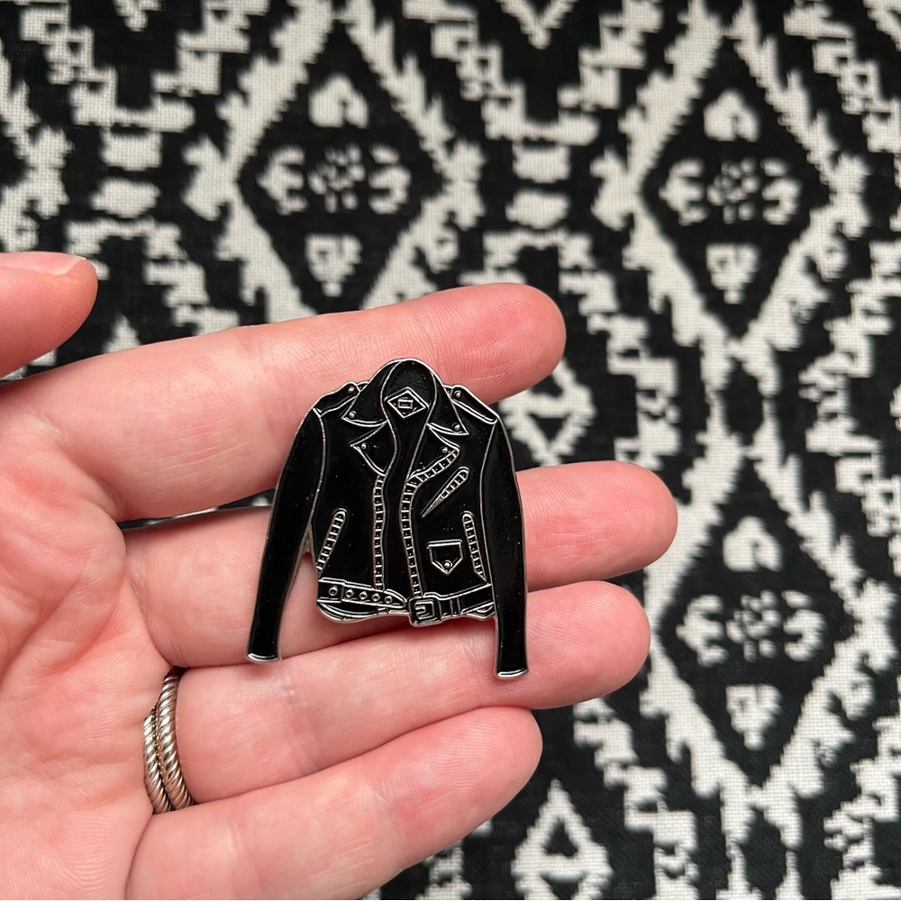 Gypsy Warrior Leather Jacket Enamel Pin - Picture 3 of 4